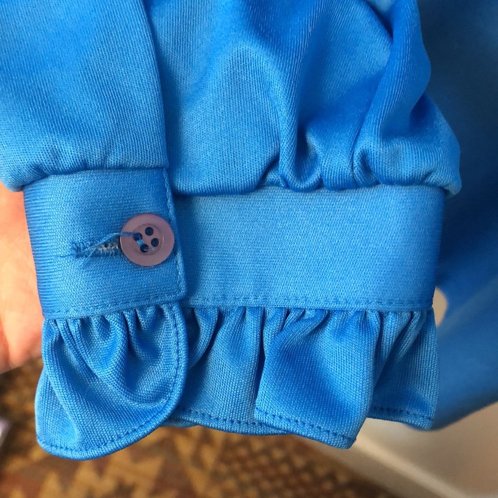 Vintage Polyester Ruffle Blouse. - Picture 6 of 7